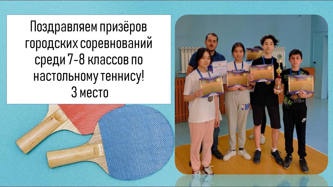Поздравляем призёров городских соревнований по настольному теннису!