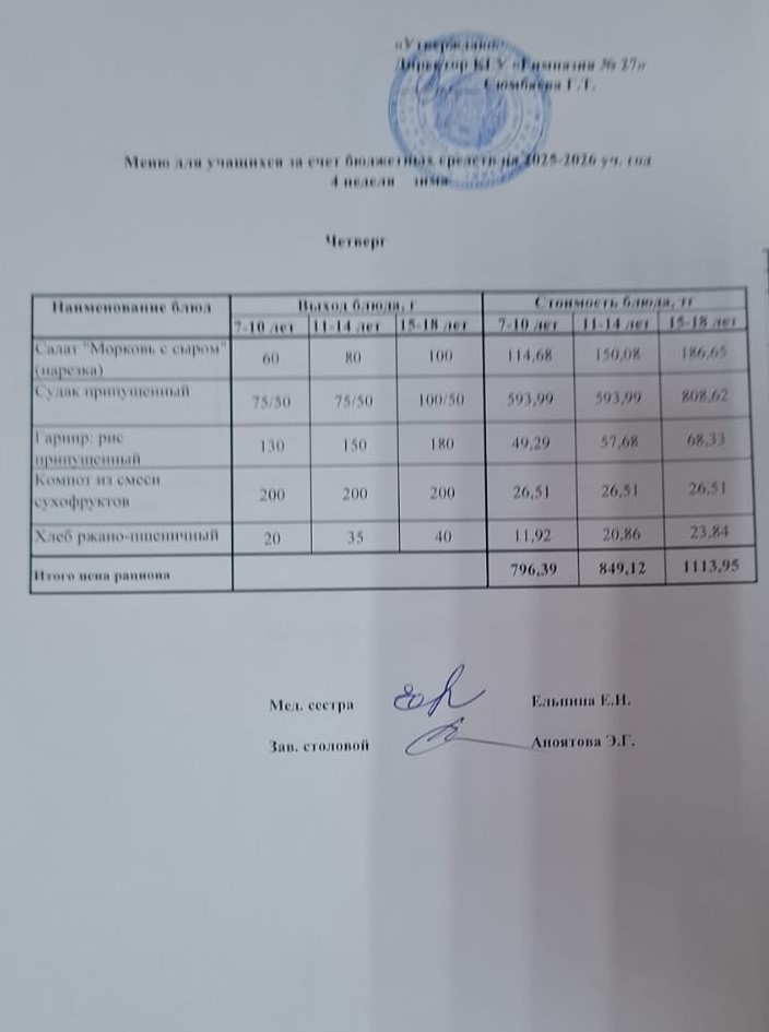 4 апта 4 күн/ 4-я неделя 4-й день
